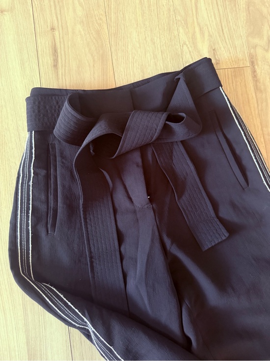 Wilfred Pants - Wilfred Black Pants with White Side Stitching